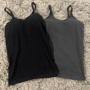 Women's Black and Gray Camisole Tops Auden Nursing Tank Bundle Size large